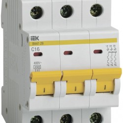 Автоматический выключатель IEK ВА 47-29 3п C 16А