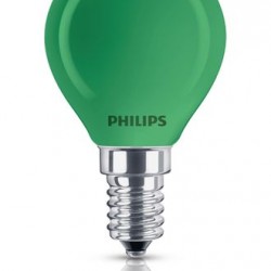 Лампа накаливания Philips Р-45 Е27 15W зеленая