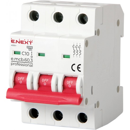 Автоматический выключатель e.mcb.pro.60.3.C10 3п 10А С