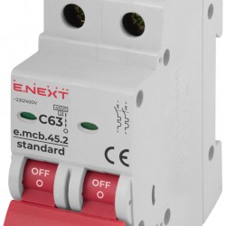 Автоматический выключатель e.mcb.stand.45.2.C63, 2р C63А 4,5 кА