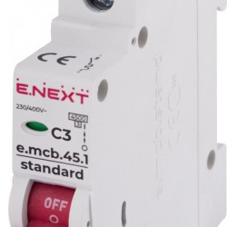 Автоматический выключатель e.mcb.stand.45.1.C3, 1p, 3А, C, 4,5 кА