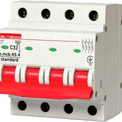 Автоматический выключатель e.mcb.stand.45.4.C32, 4р, 32А, C, 4,5 кА