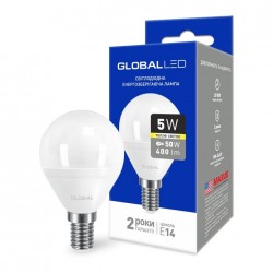 Лампа LED G45 F 5W 3000K Е14 1-GBL-143