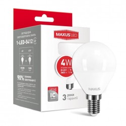 Лампа LED G45 F 4W 4100K E14 220V 1-LED-5412