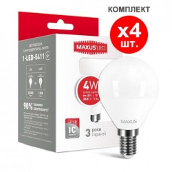 Светодиодная лампа G45 F 4W 3000K E14 220V 4-LED-5411 (4шт)