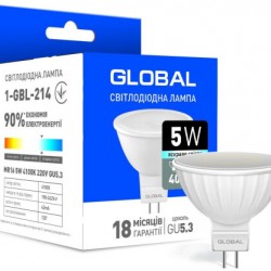 Лампа LED MR16 5W 4100K GU5.3 1-GBL-214