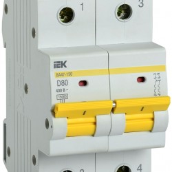 Автоматический выключатель IEK ВА 47-100 2p 80А 10 кА D