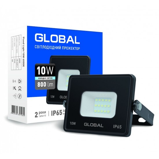 Прожектор светодиодный GLOBAL 10W 6000K (1-GBL-02-LFL-1060)