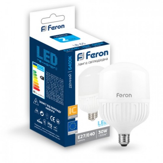 Светодиодная лампа Feron LB-65 30W E27-E40 6400K