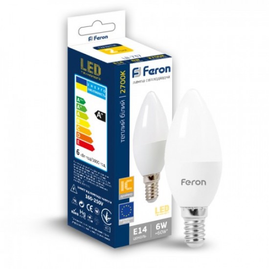 Светодиодная лампа Feron LB-737 C37 6W E14 2700K