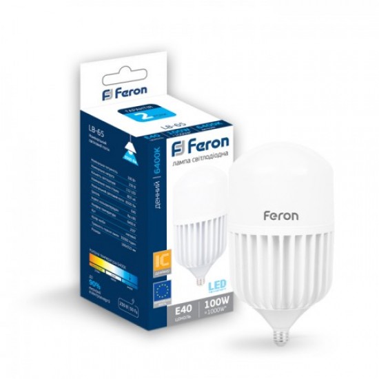 Светодиодная лампа Feron LB-65 100W Е27-E40 6400K