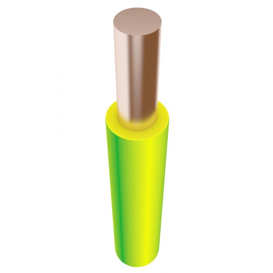 Провод медный одножильный ПВ1 1,5 мм2 (желто-зеленый)