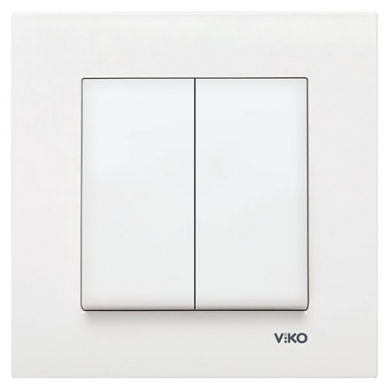 Выключатель VIKO 2-клавишный белый Karre (90960002)